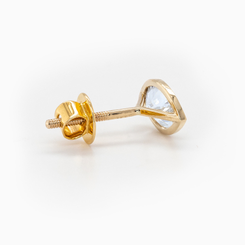 Bezel-Set Marquise-Cut Diamond Stud Earrings, Lab-Grown, 14k Yellow Gold